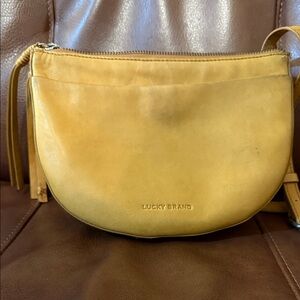 Lucky Brand Mustard Leather Crossbody Bag
